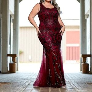 Elegant Red/Burgundy Formal Dress